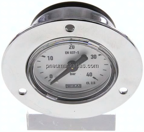 Einbaumanometer (CrNi/Ms), Frontring, 40mm, 0 - 40 bar