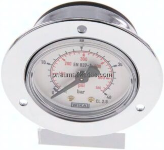 Einbaumanometer (CrNi/Ms), Frontring, 50mm, 0 - 40 bar