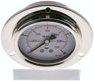 Glycerin-Einbaumanometer,Frontring, 63mm, 0 - 40 bar