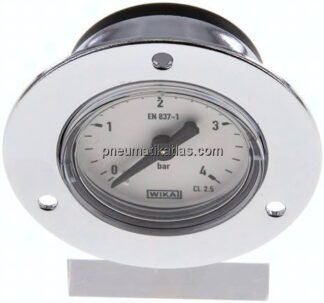 Einbaumanometer (CrNi/Ms), Frontring, 40mm, 0 - 4 bar