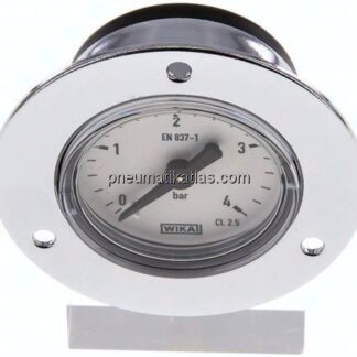 Einbaumanometer (CrNi/Ms), Frontring, 40mm, 0 - 4 bar