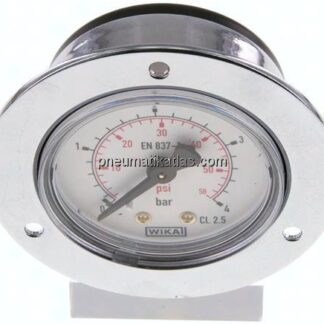 Einbaumanometer (CrNi/Ms), Frontring, 50mm, 0 - 4 bar