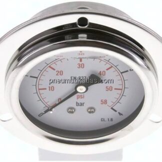 Glycerin-Einbaumanometer,Frontring, 63mm, 0 - 4 bar