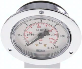 Einbaumanometer (CrNi/Ms), Frontring, 63mm, 0 - 60 bar