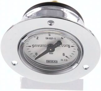 Einbaumanometer (CrNi/Ms), Frontring, 40mm, 0 - 6 bar