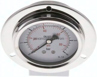 Glycerin-Einbaumanometer,Frontring, 63mm, 0 - 6 bar