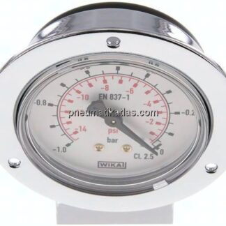 Einbaumanometer (CrNi/Ms), Frontring, 63mm, -1 bis 0 bar
