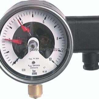 Kontaktmanometer (CrNi/Ms), senkr., 100mm, -1 bis 0,6 bar