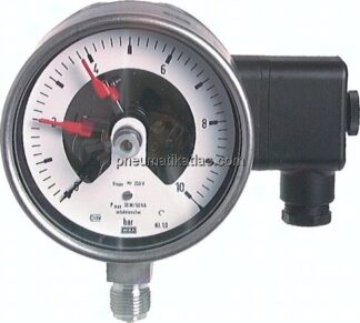 Sicherheits-Kontaktmanometer, senkrecht, 100mm, 0 - 1,6 bar