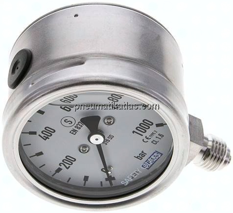 Gly.-Sicherheits-Manometer senkrecht,63mm, 0 - 1000 bar