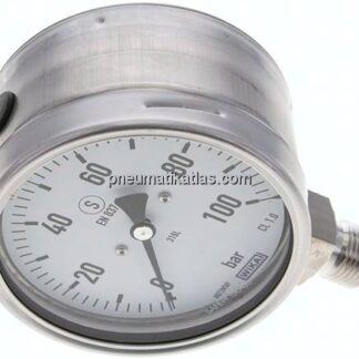 Sicherheits-Manometer senkrecht, 100mm, 0 - 100 bar