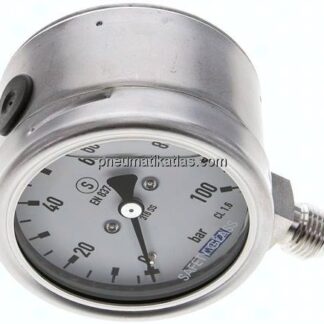 Gly.-Sicherheits-Manometer senkrecht,63mm, 0 - 100 bar