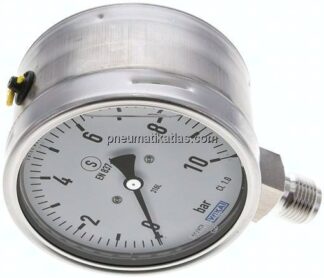 Gly.-Sicherheits-Manometer senkrecht,100mm, 0 - 10 bar