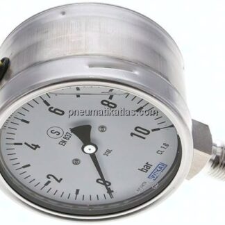 Gly.-Sicherheits-Manometer senkrecht,100mm, 0 - 10 bar