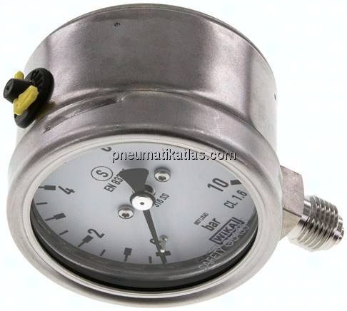 Sicherheits-Manometer senkrecht, 63mm, 0 - 10 bar