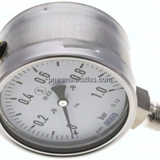 Sicherheits-Manometer senkrecht, 100mm, 0 - 1 bar