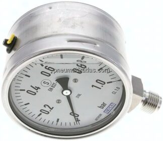 Gly.-Sicherheits-Manometer senkrecht,100mm, 0 - 1 bar