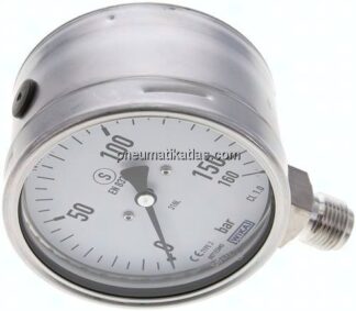 Sicherheits-Manometer senkrecht, 100mm, 0 - 160 bar