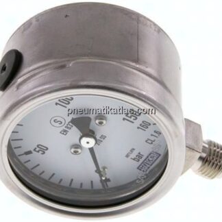 Sicherheits-Manometer senkrecht, 63mm, 0 - 160 bar