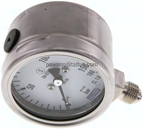 Sicherheits-Manometer senkrecht, 63mm, 0 - 160 bar