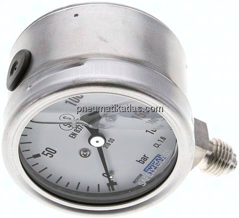 Gly.-Sicherheits-Manometer senkrecht,63mm, 0 - 160 bar