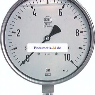 Gly.-Sicherheits-Manometer senkrecht,160mm, -1 bis 0 bar