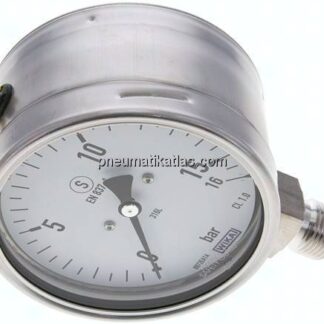 Sicherheits-Manometer senkrecht, 100mm, 0 - 16 bar