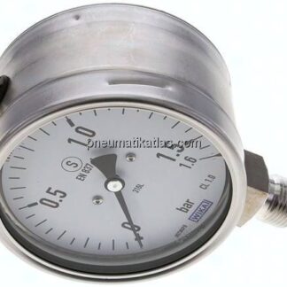 Sicherheits-Manometer senkrecht, 100mm, 0 - 1,6 bar