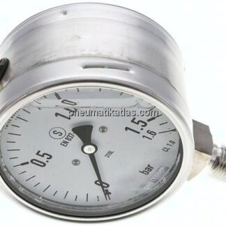 Gly.-Sicherheits-Manometer senkrecht,100mm, 0 - 1,6 bar