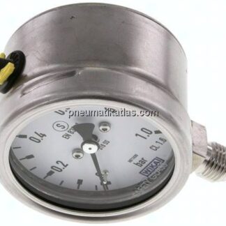 Sicherheits-Manometer senkrecht, 63mm, 0 - 1 bar