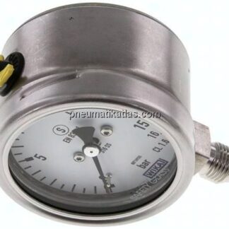 Sicherheits-Manometer senkrecht, 63mm, 0 - 16 bar
