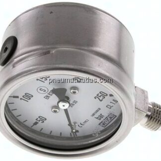 Sicherheits-Manometer senkrecht, 63mm, 0 - 250 bar