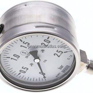 Sicherheits-Manometer senkrecht, 100mm, 0 - 2,5 bar