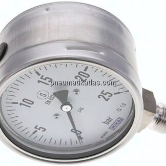Sicherheits-Manometer senkrecht, 100mm, 0 - 25 bar