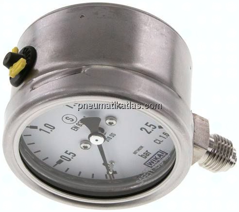 Sicherheits-Manometer senkrecht, 63mm, 0 - 2,5 bar