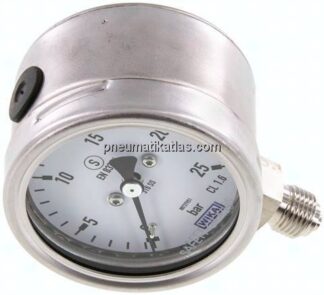 Sicherheits-Manometer senkrecht, 63mm, 0 - 25 bar