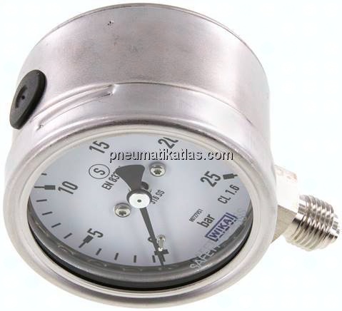 Sicherheits-Manometer senkrecht, 63mm, 0 - 25 bar