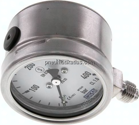 Sicherheits-Manometer senkrecht, 63mm, 0 - 400 bar