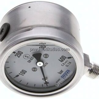 Gly.-Sicherheits-Manometer senkrecht,63mm, 0 - 400 bar