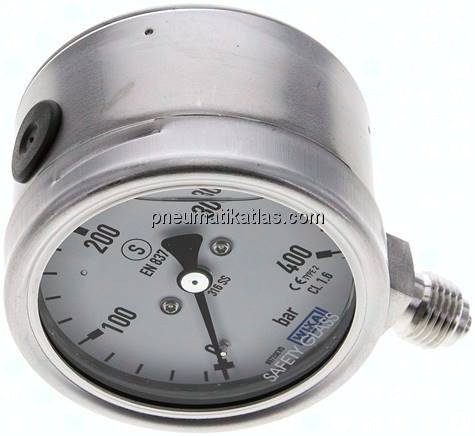 Gly.-Sicherheits-Manometer senkrecht,63mm, 0 - 400 bar
