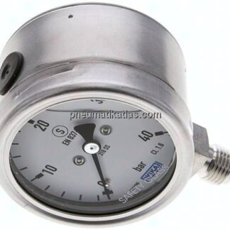 Gly.-Sicherheits-Manometer senkrecht,63mm, 0 - 40 bar