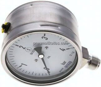 Sicherheits-Manometer senkrecht, 100mm, 0 - 4 bar