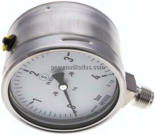 Sicherheits-Manometer senkrecht, 100mm, 0 - 4 bar