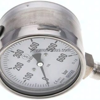 Sicherheits-Manometer senkrecht, 100mm, 0 - 600 bar
