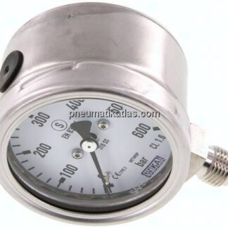 Sicherheits-Manometer senkrecht, 63mm, 0 - 600 bar