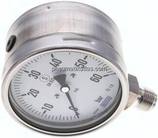 Sicherheits-Manometer senkrecht, 100mm, 0 - 60 bar
