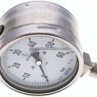 Sicherheits-Manometer senkrecht, 100mm, 0 - 60 bar