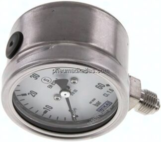 Sicherheits-Manometer senkrecht, 63mm, 0 - 60 bar