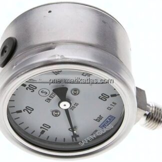 Gly.-Sicherheits-Manometer senkrecht,63mm, 0 - 60 bar