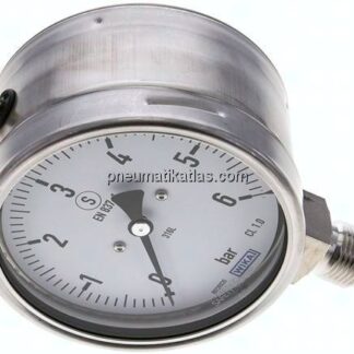 Sicherheits-Manometer senkrecht, 100mm, 0 - 6 bar